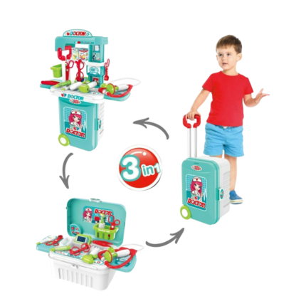 Juguete Maleta De Doctor Para Niños 3 En 1 Con Accesorios