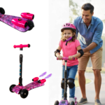 Scooter Rosa - Morado Con Luces Led Y Efecto De Humo